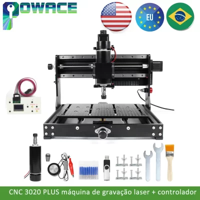 【BR】 DIY 3 eixos GRBL 3020 Plus CNC 20W 40W Gravador a laser Máquina de gravação PCB Fresadora 2 em 1