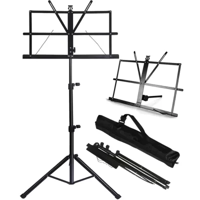 Dupla utilização Folding Folha Music Stand, portátil e leve, Desktop Book Stand, 2 em 1