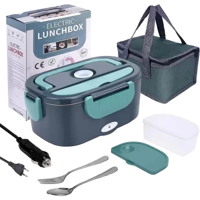 Lancheira elétrica à prova de vazamento portátil, Aquecedor de alimentos, Aquecedor para carro ou casa, Almoço Aquecimento Microondas para Caminhoneiros, 1.5 L, 60W