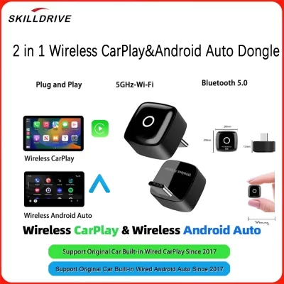 Skilldrive 2025 ultra mini adaptador carplay sem fio android auto ai caixa inteligente sistemas inteligentes para carro carplay com fio