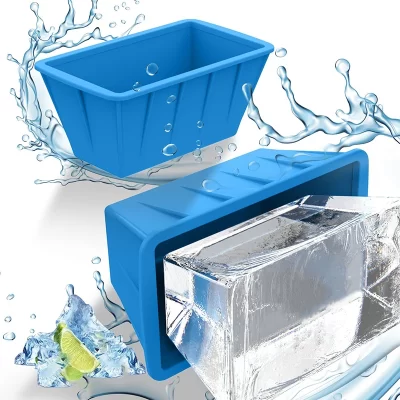 Molde de bloco de gelo extra grande caixa de gelo grande caixa de silicone com tampa caixa de gelo 8lbs fabricante de cubos de gelo máquina de lavar louça seguro refrigerador de banho de gelo
