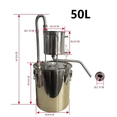 50l popular casa óleo essencial puro orvalho máquina de extração produção de destilação refino vinho fabricação de vinho cozido no vapor equ