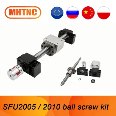 Parafuso esférico MHTNC SFU2005 / SFU2010 300mm-2100mm final usinado com BK15 BF15 + DSG20H + acoplamento 8X12 / 14X12 para CNC