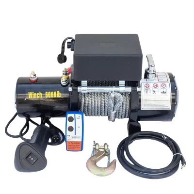 Odm 9000 lbs 12000 lbs 13500lbs guindaste de tração elétrica montado em veículo 12v 24v controle guincho elétrico de corda sintética para carros