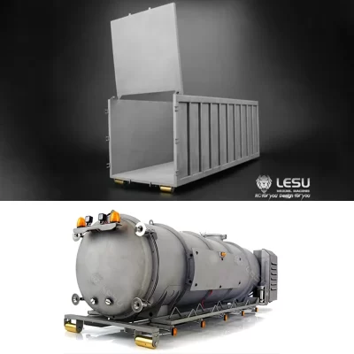 LESU Metal Waste Bin Vacuum Tank Spare Parts for Toys Gifts 1/14 Roll on/off RC Dumper Truck DIY Cars Model Tractor TH17917-SMT2