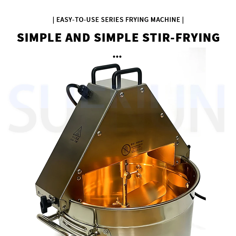 Agitador de alimentos pote 10l máquina de fritar alimentos geléia molho mistura wok 220v máquina de fritar automática com iluminação - Image 3