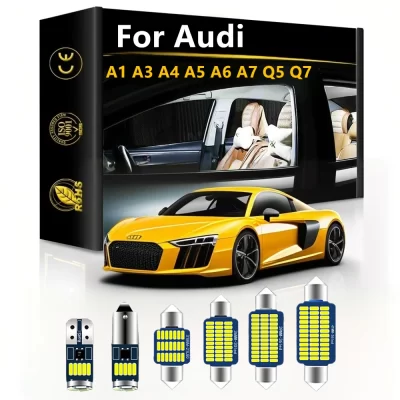 Kit completo de luz interior para carro, lâmpada led para audi a1 8x a3 8l 8p 8v a4 b5 b6 b7 b8 a5 a6 c5 c6 c7 a7 q5 8r q7 4l acessórios