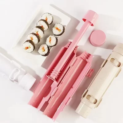 Diy sushi que faz a máquina rápida sushi fabricante de cozinha ferramenta de sushi bazuca japonês laminado arroz carne molde bento acessórios