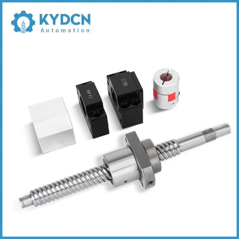 Parafuso esférico SFU 1204 1604 1605 1610 Conjunto de parafuso esférico personalizado de BK12BF12 + carcaça de porca + acoplador 150-550mm para impressora 3D - Image 2