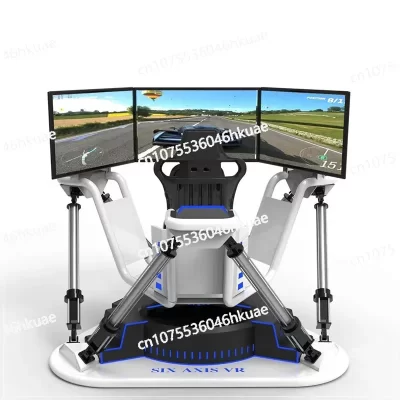 depósito Playground interno grande VR seis eixos três telas simulação dinâmica corrida dirigindo equipamento de jogo de realidade virtual