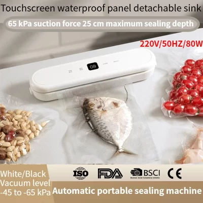 Máquina de selagem portátil totalmente automática - Máquina integrada de embalagem de selagem de plástico de dupla finalidade seca e úmida para uso doméstico