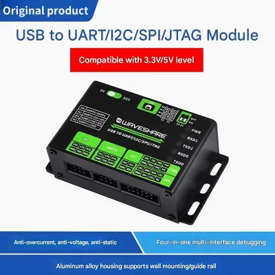 Conversor USB para UART/I2C/SPI/JTAG Downloader Módulo de porta serial Shell de liga de alumínio