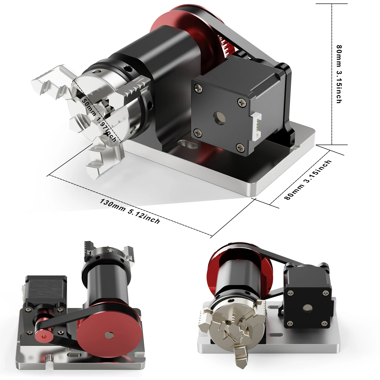 Twotrees kit de módulo rotativo cnc de 4o eixo para rolo rotativo ttc450/ttc 450 pro para gravura de latas de objetos cilíndricos