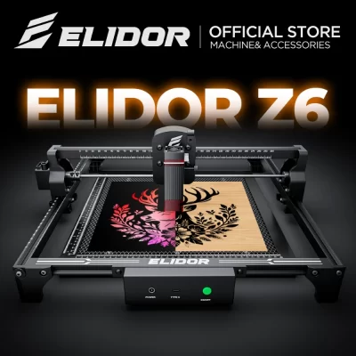 Elidor z6 6w gravador a laser e máquina de corte cnc diodo área trabalho 300x300mm marcação madeira compensada gravável vidro acrílico
