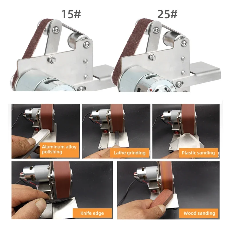 110V/220V Mini Belt Grinding Machine Tool Sharpening Machine Home DIY Polisher Machine Sanding Grinding Electric Sander - Image 3