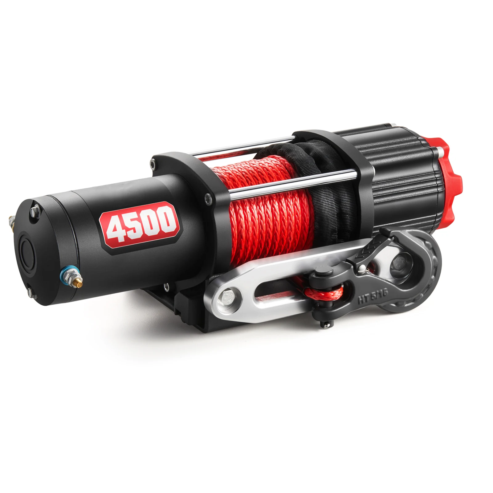 Guincho de corda sintética com capacidade de 4500lbs, 12v dc, guincho elétrico atv, utv, para reboque de estrada, controle remoto sem fio