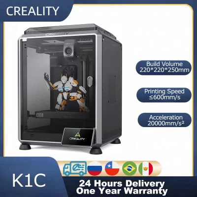 Creality k1c impressora 3d 600 mm/s velocidade com câmera ai impressão quadro estável nivelamento automático ventilador duplo extrusora de unidade de resfriamento direto