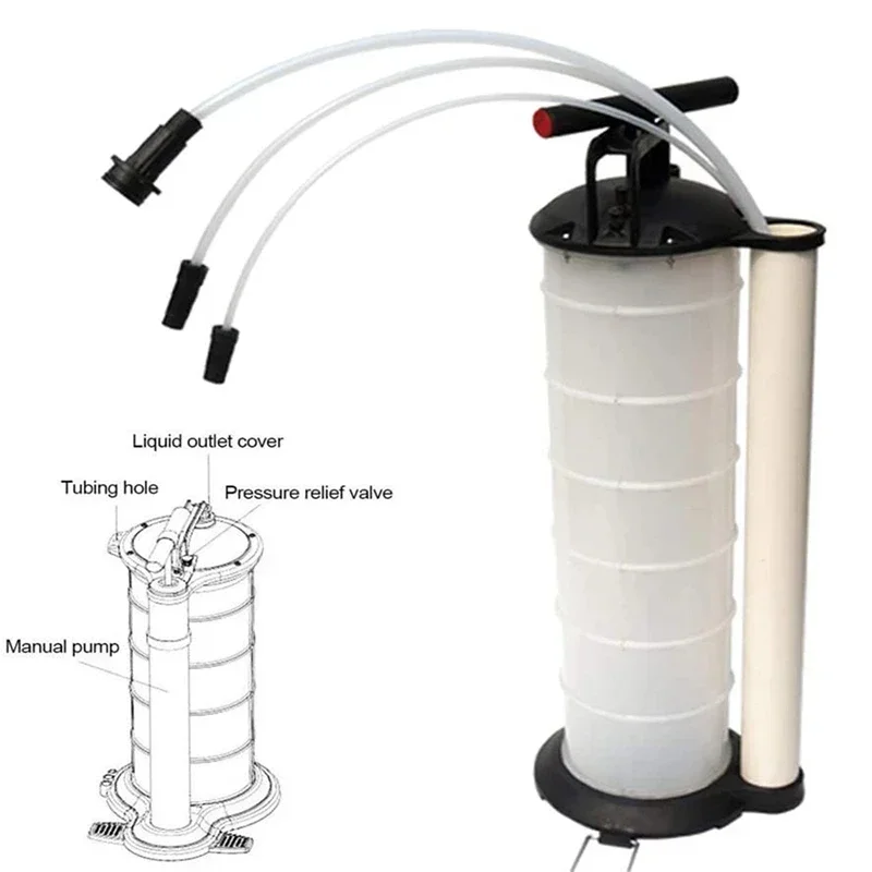 Manual Vacuum Oil Fluid Extrator Bomba, Trocador De Combustível, Mudança De Líquido, Gasolina Transferindo Tanque Dispenser, Carro, Caminhão, Barco, 7L, 1 Conjunto