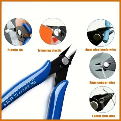 Alicate de corte de agulha eletrônico de nível industrial - Ferramentas de reparo para eletrônicos, fios, joias, projetos DIY
