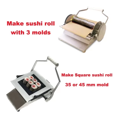 Máquina de fazer rolo de sushi quadrado de camada superior: obrigatório para restaurantes de sushi – Máquina profissional para rolos da Califórnia