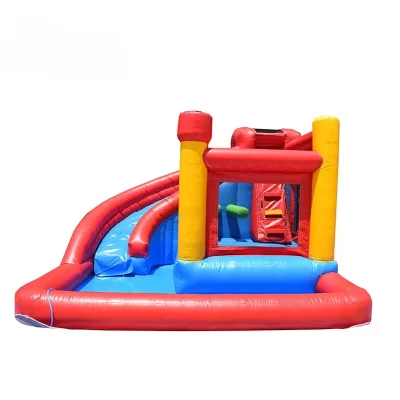 Castelo de trampolim inflável doméstico, com piscina, adequado para playgrounds;