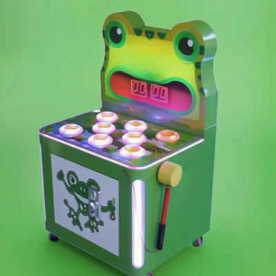 Equipamento de vídeo de bilhete sapo bateu rato operado por moedas série arcade jacaré jogo infantil máquina de martelo de jogo louco