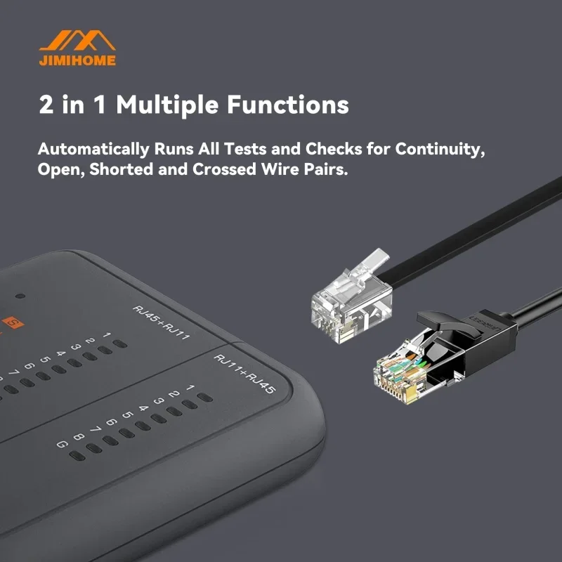 Jimihome tudo-em-um catraca modular crimper led luz testador de cabo de rede conectores rj45 conjunto de ferramentas de serviço de rede doméstica - Image 3