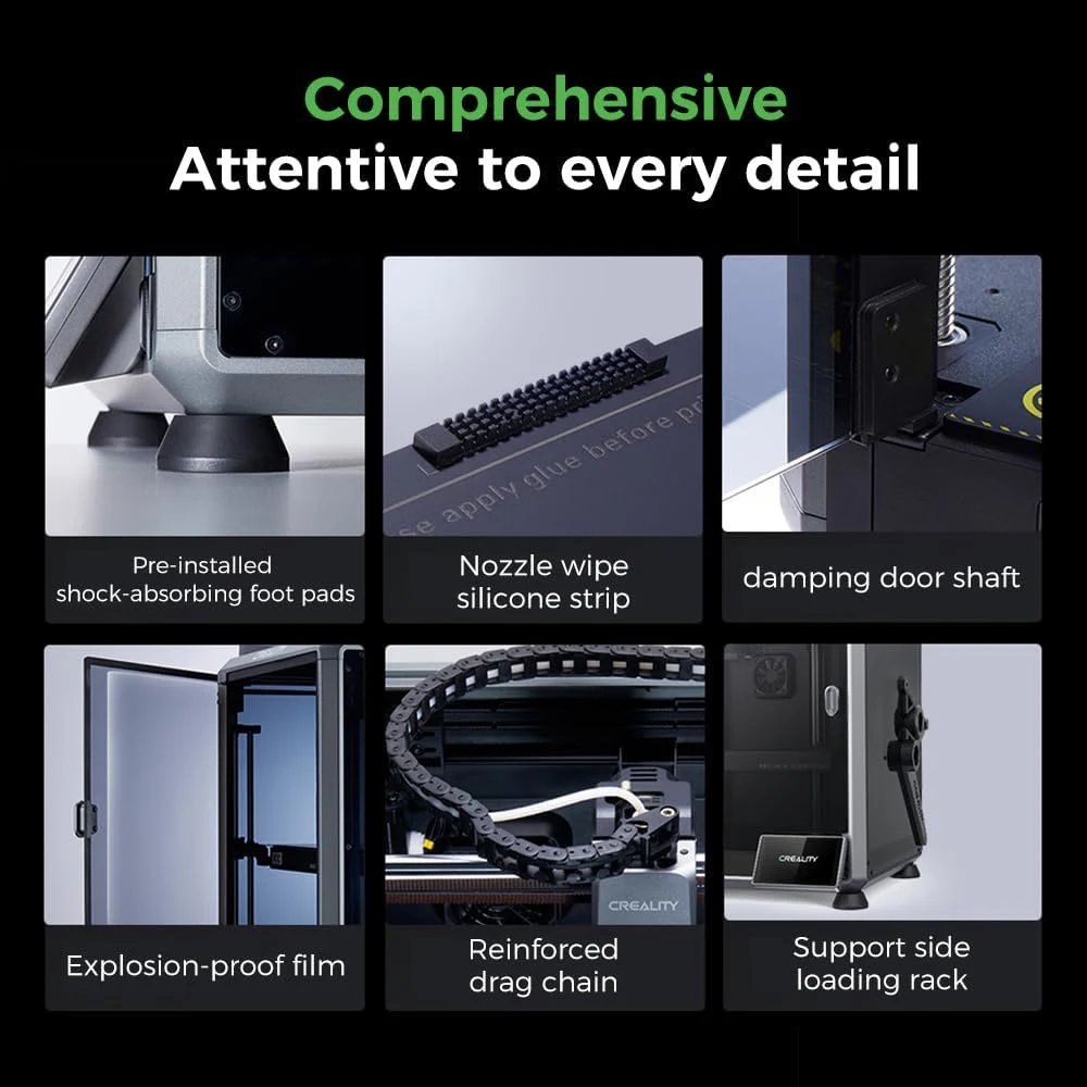 Creality k1c impressora 3d com câmera ai 600 mm/s impressão de alta velocidade auto nivelamento fibra de carbono preenchido impressora extrusora totalmente metálica - Image 4