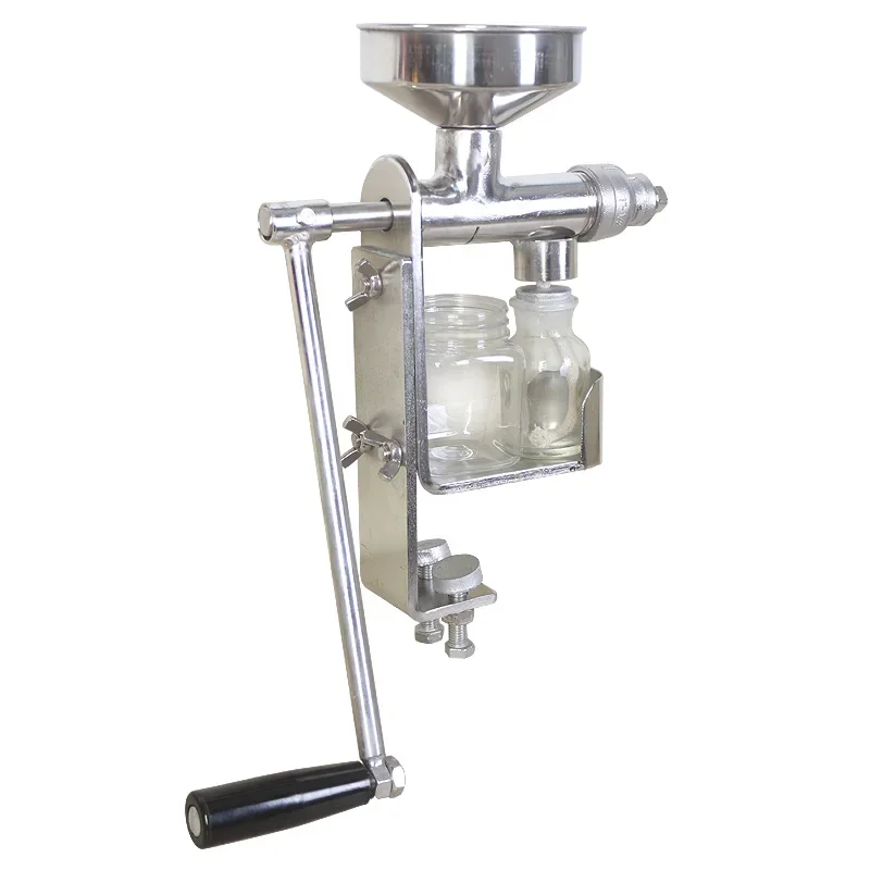 Máquina de prensagem de óleo de gergelim vegetal máquina de extração de óleo manual de aço inoxidável do agregado familiar - Image 2