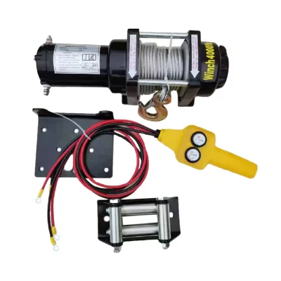 Guincho de guindaste pequeno montado em veículo, 12v 24v, 4000lbs, guincho elétrico, autoatendimento, guindaste de corda de fio pequeno doméstico
