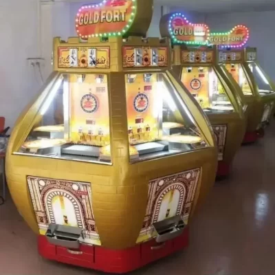 Venda quente equipamento de diversão para crianças adultas clássico máquina de empurrar moedas Golden Fort Lucky empurrar máquina de jogo de moedas de ouro