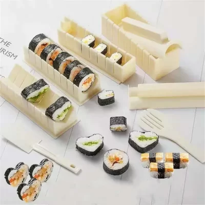 Diy fabricante de sushi e arroz molde circular bolo japonês adorável molde multifuncional quadrado sushi fazendo conjunto de ferramentas