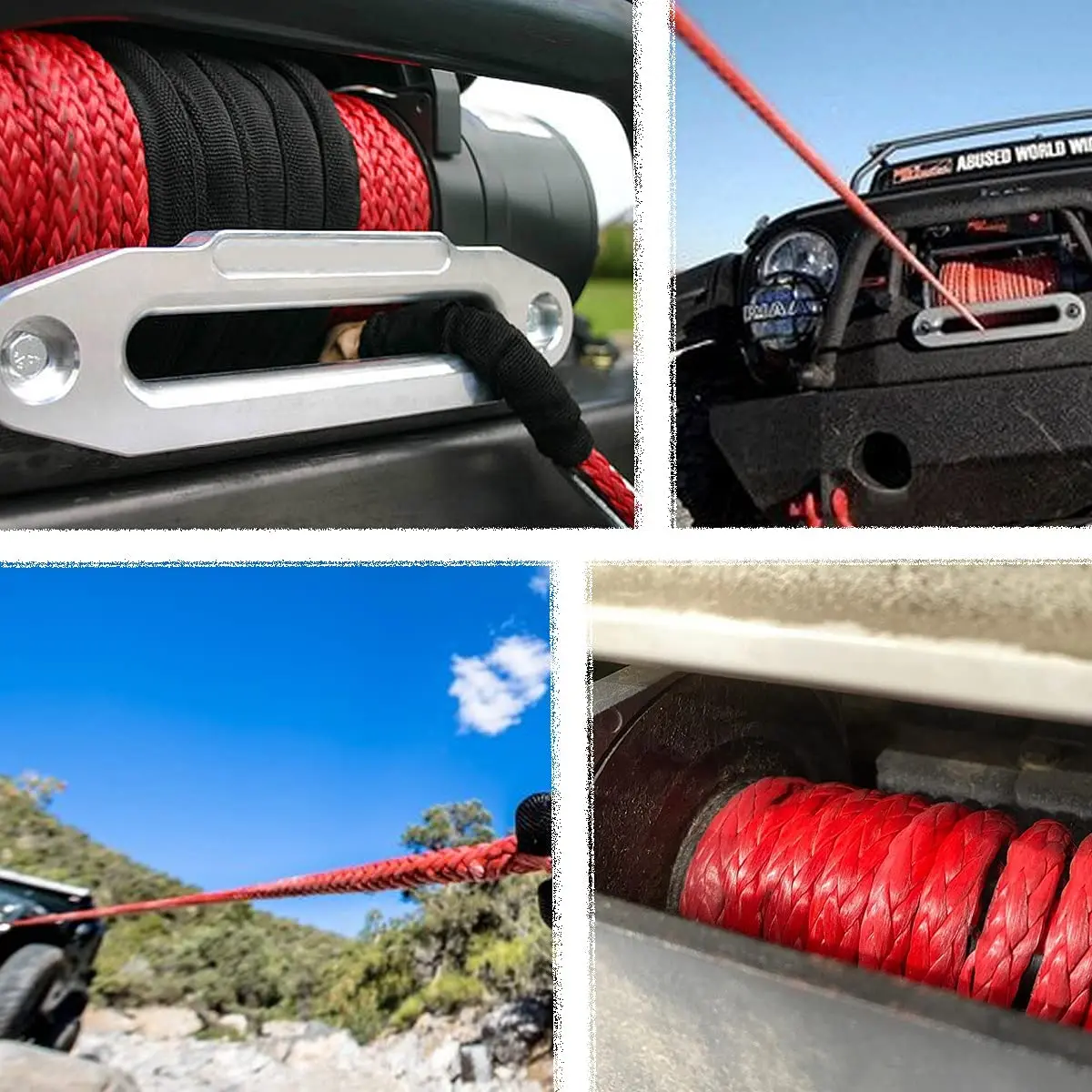 Synthetic Fiber Cable Winch, ATV, UTV, SUV, KFI, Recuperação, Substituição com Suporte, 25m * 10,5mm, 12000lbs - Image 6
