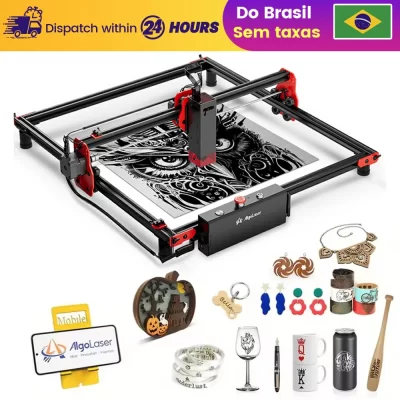 AlgoLaser 5W 10W Gravação a laser Nível de entrada Iniciante Cortador a laser portátil CNC Acrílico Couro Máquina de gravação para trabalho em madeira