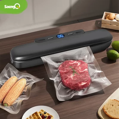 SaengQ-Máquina De Embalagem De Aferidor A Vácuo De Alimentos, Livre 10Pcs Sacos De Vácuo, Vedação A Vácuo Doméstico