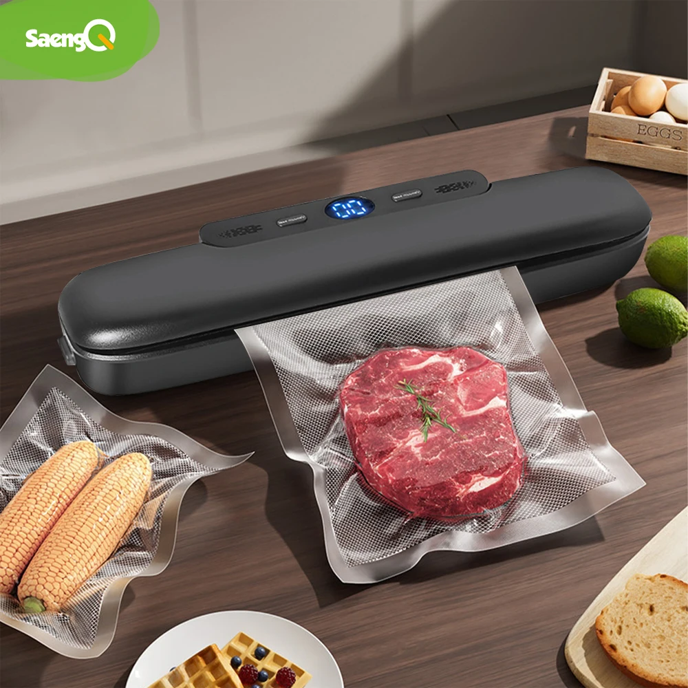 SaengQ-Máquina De Embalagem De Aferidor A Vácuo De Alimentos, Livre 10Pcs Sacos De Vácuo, Vedação A Vácuo Doméstico