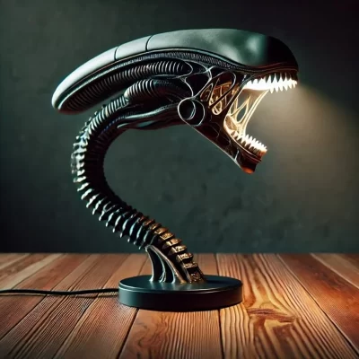 Suporte exclusivo da lâmpada da criatura alienígena, lâmpadas decorativas da casa do quarto, itens de decoração da resina e ornamentos, dois estilos opcionais, 1pc