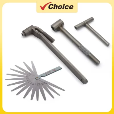 Ferramenta de ajuste de válvula de motor de motocicleta, soquete hexagonal quadrado, chave de parafuso de válvula, 8mm, 9mm, 10mm, medidor de folga 0.02 a 1mm