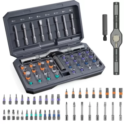 Oria 42 em 1 conjunto de chave de fenda magnética diy conjunto de chave de fenda catraca multi bit drive com alça catraca destacável para computação