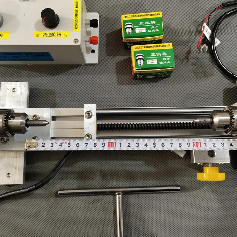 Micro torno multifuncional 180w, moagem e polimento, processamento de contas, mini torno para trabalhar madeira diy, 2000-6000rpm - Image 6