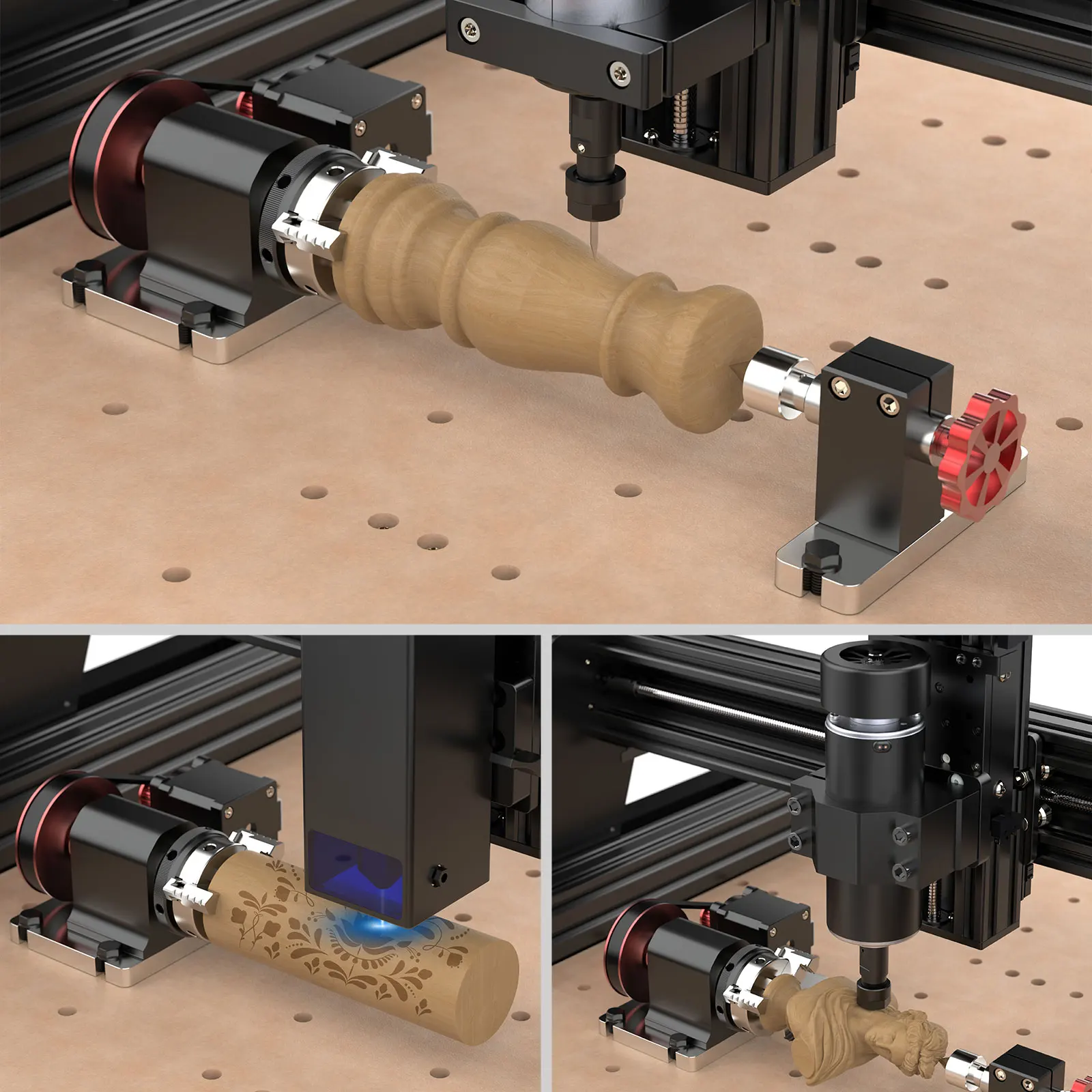 Twotrees kit de módulo rotativo cnc de 4o eixo para rolo rotativo ttc450/ttc 450 pro para gravura de latas de objetos cilíndricos - Image 5
