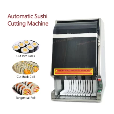 Máquina De Corte De Sushi Elétrica Comercial, Sushi Rolling Cutter, Fatiador Automático, Cozinha Profissional Processador De Alimentos