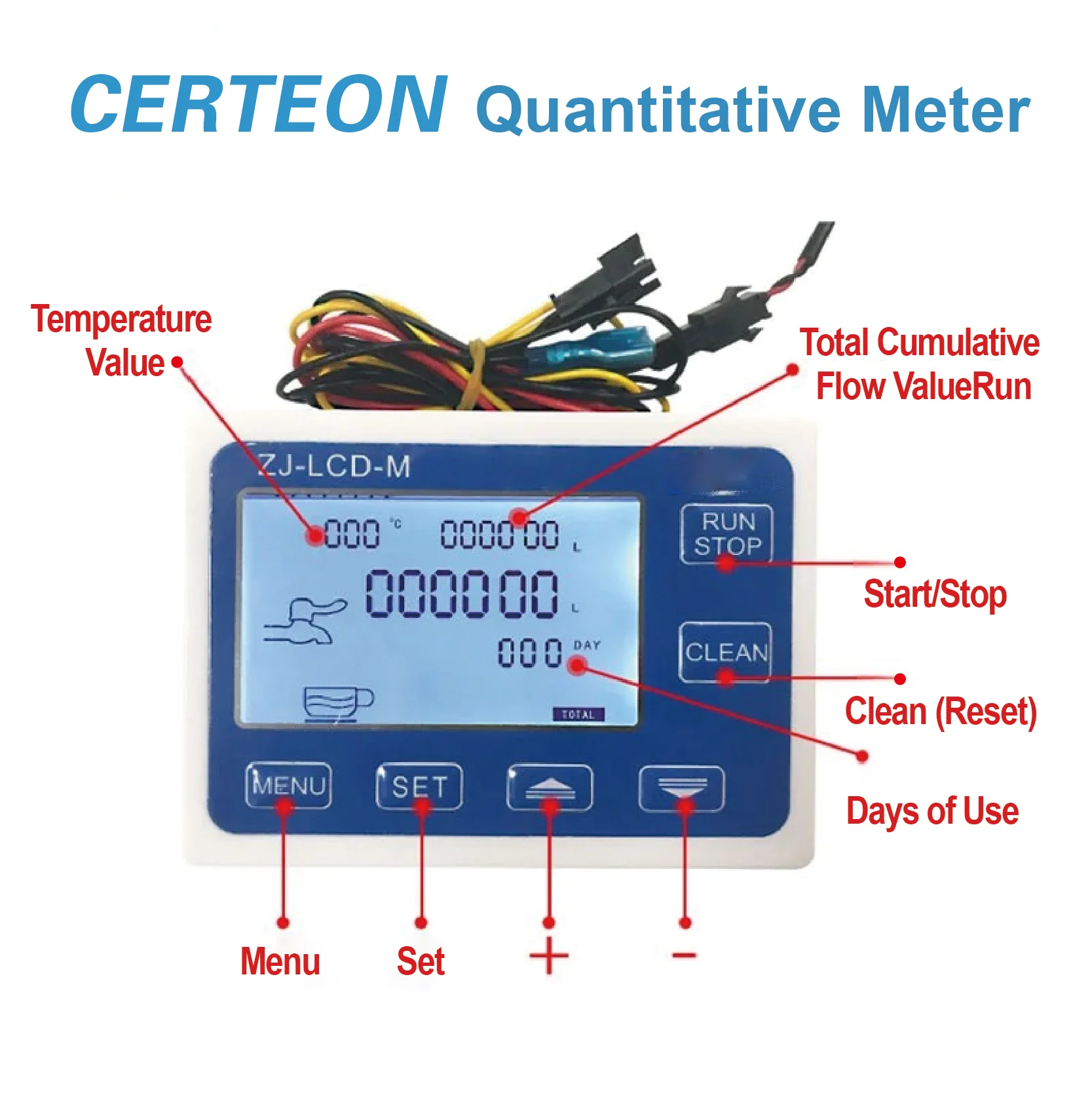 Medidor de Fluxo de Líquido ZJ-LCD-M Controle de Quantidade para Óleo Água Leite com Sensor de Alta Precisão e Tela Digital para Enchimento Automático - Image 4