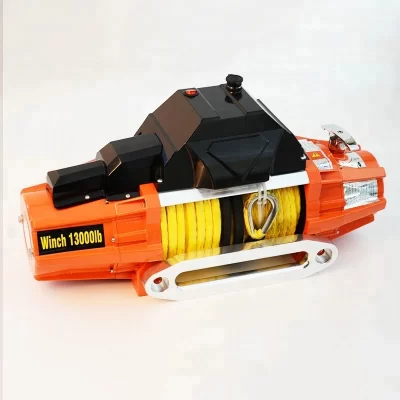 Mini guincho elétrico 12v, usado 12000lbs 12v 24v offroad 4x4 guincho elétrico para carro com corda sintética
