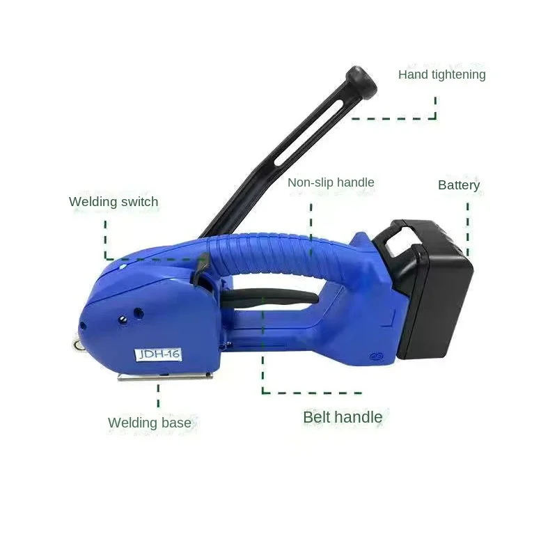 Máquina de embalagem portátil semiautomática, elétrica, recarregável, ferramentas de bandas para cintos pp pet de 13-16mm - Image 6