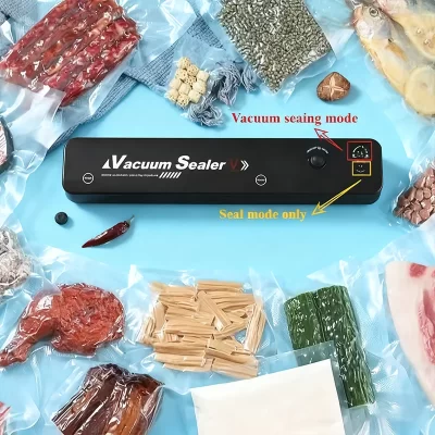 Máquina seladora a vácuo elétrica de alta qualidade para alimentos, saco a vácuo, vedação de carne fresca, frutas, lanches, cozinha, legumes, produtos