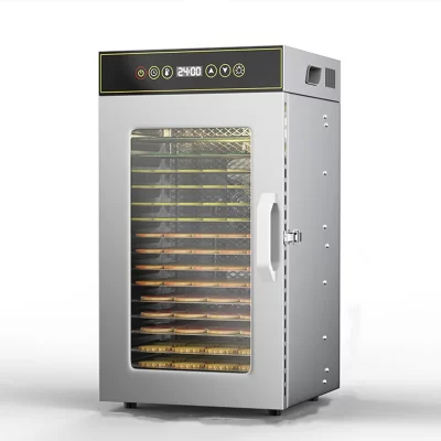 Desidratador de alimentos de aço inoxidável premium de 18 camadas para uso comercial e doméstico, secagem ajustável e eficiente em termos de energia para frutas/carne/arbas
