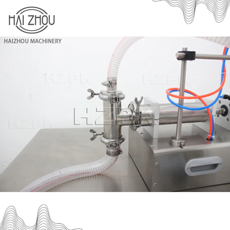 Hzpk máquina de enchimento líquido pistão óleo pneumático shampoo gel mel suco leite sabão líquido máquina enchimento g1wy1000 - Image 4