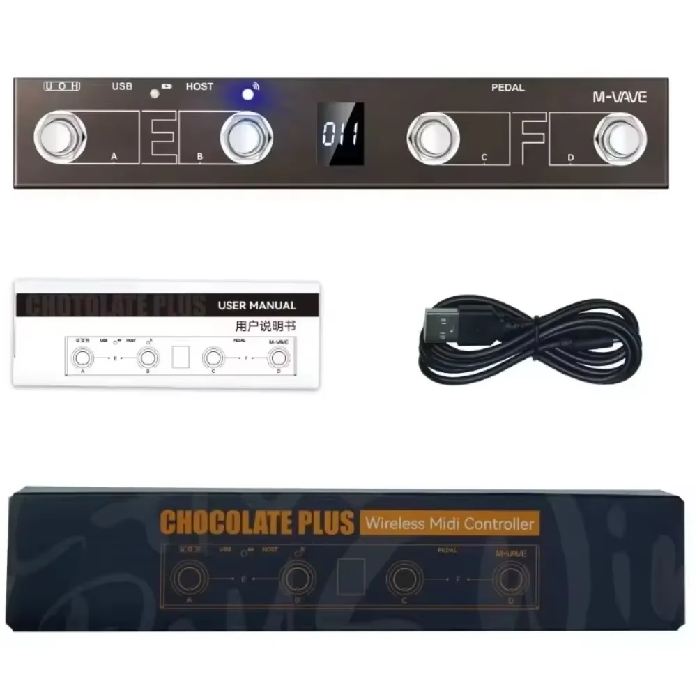 M-vave chocolate plus controlador midi programável 4 botões interruptor de pé suporta página virar função de controle de interface host midi - Image 6