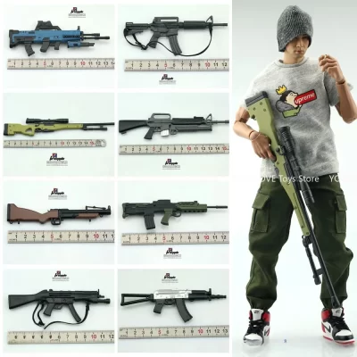 Arma de soldado modelo ak47 m16, rifle awp m4, arma de francotirador integrada, acessórios de cena imovíveis para corpo de figura de ação de 12 polegadas, 1/6